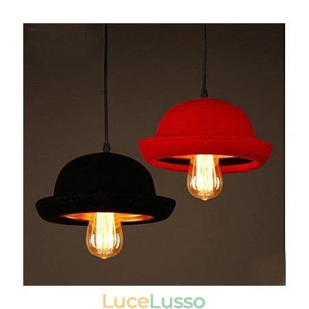 Lampadario a sospensione Hat Cafe Design nero Lampadario a sospensione Hat Cafe Design nero