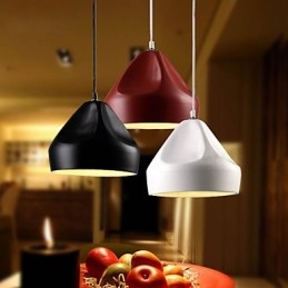 Lampada a sospensione in metallo con dipinto in stile retrò vintage mini