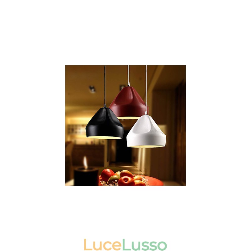 Lampada a sospensione in metallo con dipinto in stile retrò vintage mini