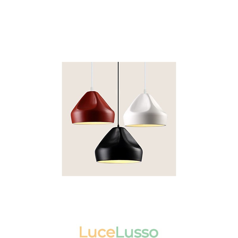 Lampada a sospensione in metallo con dipinto in stile retrò vintage mini