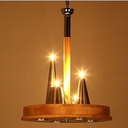 Pendente in legno massello caldo ed elegante americano