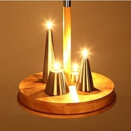 Pendente in legno massello caldo ed elegante americano