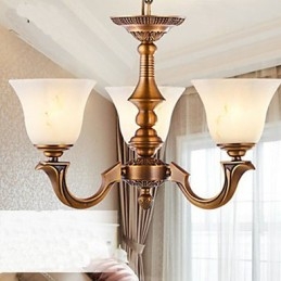 Lampadario in stile europeo Lampada in rame pieno Lampade in marmo