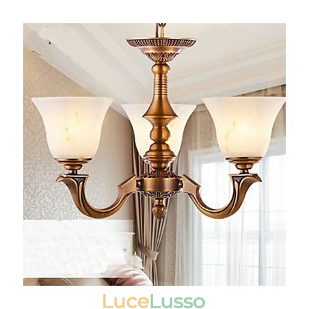 Lampadario in stile europeo Lampada in rame pieno Lampade in marmo Lampadario in stile europeo Lampada in rame pieno Lampade in marmo
