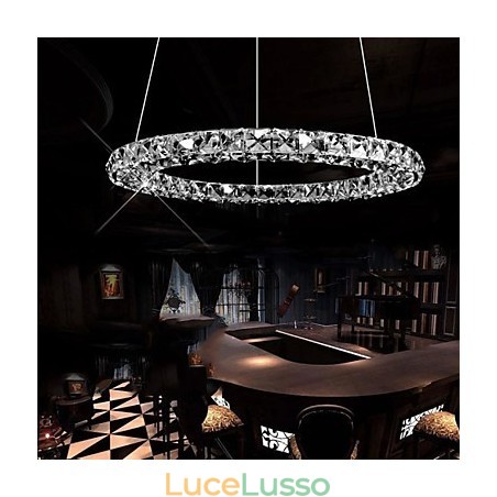 Lampada a sospensione in cristallo moderna, singola D40CM, tre lati, K9, lampada da soffitto per interni in cristallo