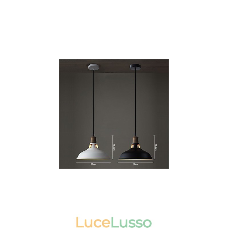 Lampada a sospensione industriale vintage in metallo mini 1 luce multicolore opzionale