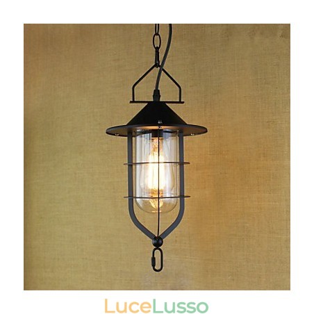 Lampada a sospensione industriale rustica retrò americana pastorale Lampada a sospensione industriale rustica retrò americana pastorale