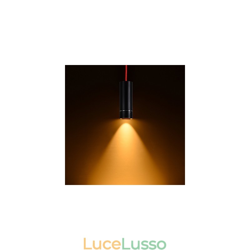 1 Mini lampada a sospensione anodizzata nera con alluminio