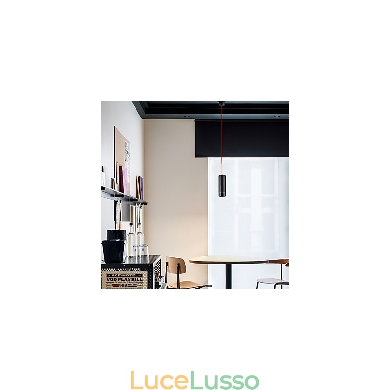 1 Mini lampada a sospensione anodizzata nera con alluminio