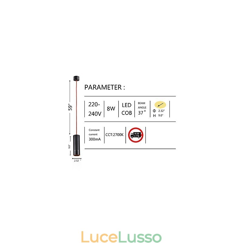 1 Mini lampada a sospensione anodizzata nera con alluminio