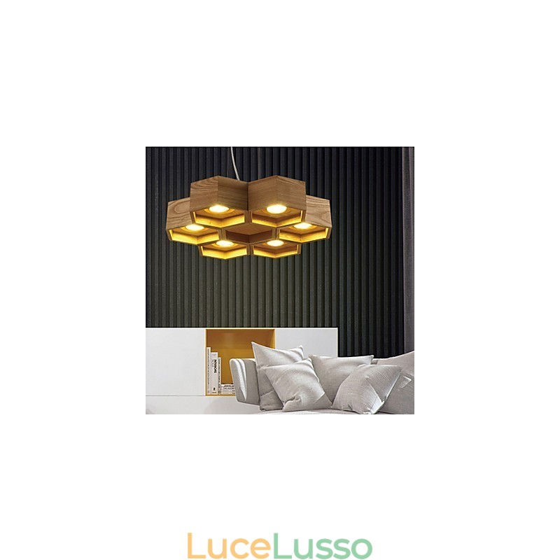 Lampade a sospensione Country Wood Bamboo