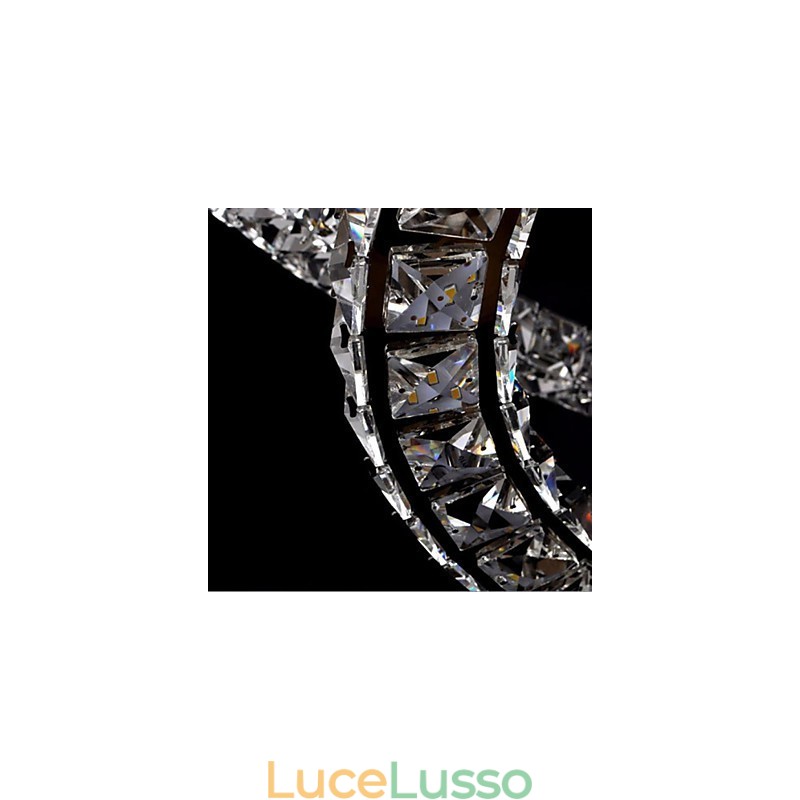 Lampada a sospensione in cristallo moderna, singola D40CM, tre lati, K9, lampada da soffitto per interni in cristallo