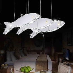 Lampada a sospensione moderna in metallo e cristallo contemporaneo