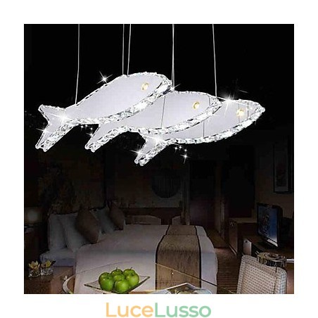 Lampada a sospensione moderna in metallo e cristallo contemporaneo Lampada a sospensione moderna in metallo e cristallo contemporaneo