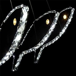 Lampada a sospensione moderna in metallo e cristallo contemporaneo