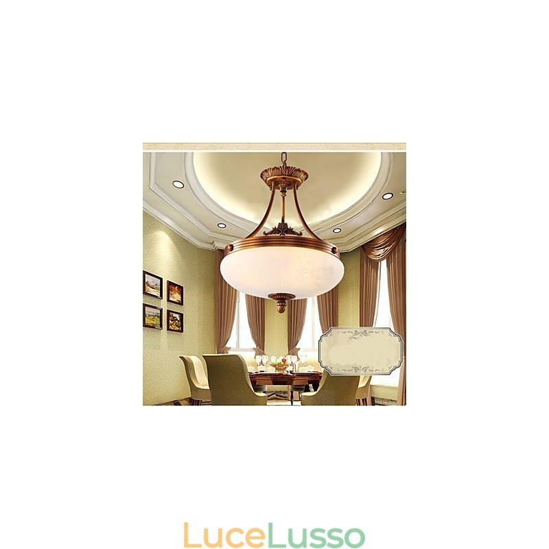 Lampadario in marmo europeo, luci in rame