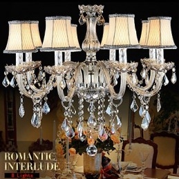 Grande lampadario di cristallo 8 bracci lampadario di cristallo di lusso luce di moda lampadario di cristallo luce