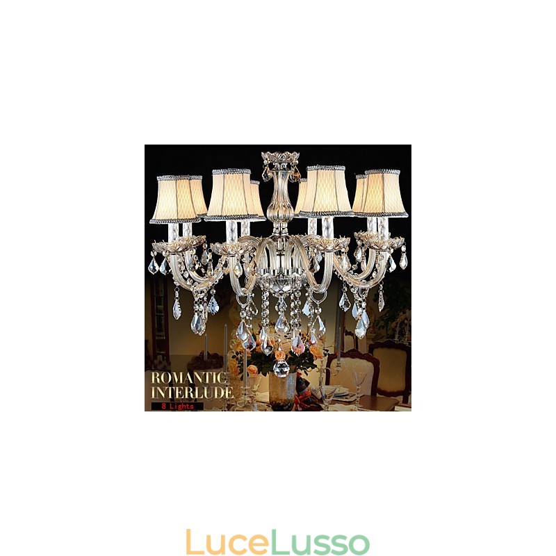 Grande lampadario di cristallo 8 bracci lampadario di cristallo di lusso luce di moda lampadario di cristallo luce