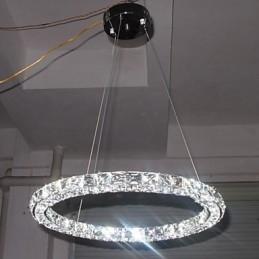 Lampada a sospensione in cristallo moderna, singola D40CM, tre lati, K9, lampada da soffitto per interni in cristallo