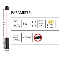 1 Mini lampada a sospensione anodizzata nera con alluminio