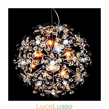 Lampada a sospensione moderna in cristallo cromato contemporaneo Lampada a sospensione moderna in cristallo cromato contemporaneo