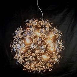 Lampada a sospensione moderna in cristallo cromato contemporaneo