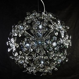 Lampada a sospensione moderna in cristallo cromato contemporaneo