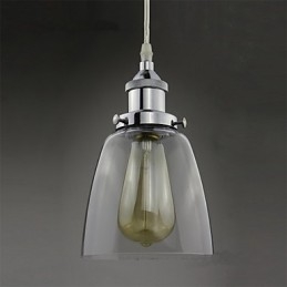 Moderno vetro cromato vintage industriale retrò Edison lampada a sospensione luce da veranda da bar