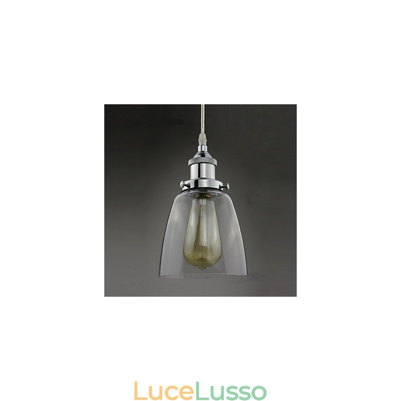 Moderno vetro cromato vintage industriale retrò Edison lampada a sospensione luce da veranda da bar