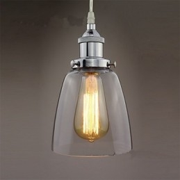 Moderno vetro cromato vintage industriale retrò Edison lampada a sospensione luce da veranda da bar