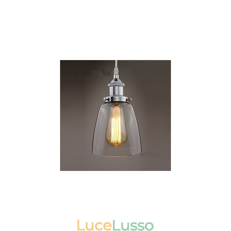Moderno vetro cromato vintage industriale retrò Edison lampada a sospensione luce da veranda da bar