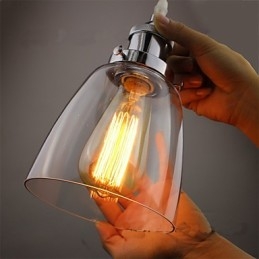 Moderno vetro cromato vintage industriale retrò Edison lampada a sospensione luce da veranda da bar