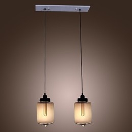Lampada a sospensione moderna in vetro con 2 luci in design bottiglia trasparente