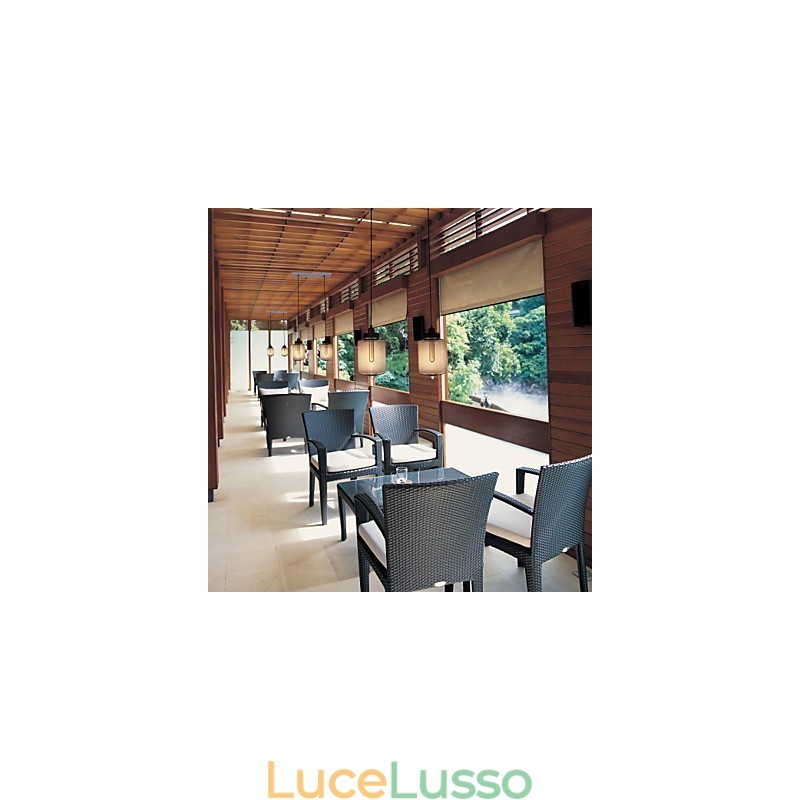 Lampada a sospensione moderna in vetro con 2 luci in design bottiglia trasparente