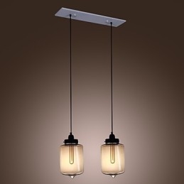Lampada a sospensione moderna in vetro con 2 luci in design bottiglia trasparente