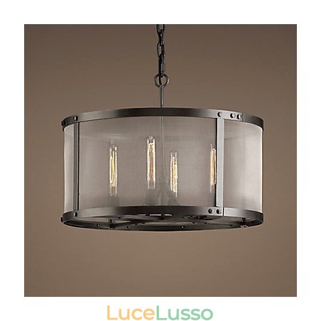 Lampada a sospensione a 4 luci con paralume trasparente Lampada a sospensione a 4 luci con paralume trasparente