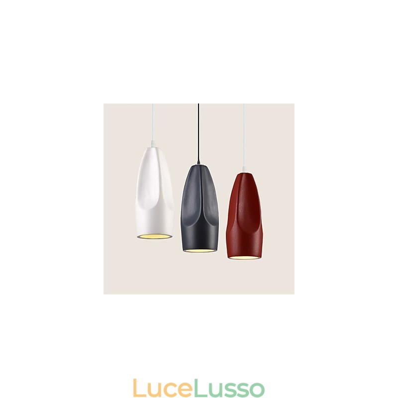 Lampada a sospensione in metallo con dipinto in stile retrò vintage mini