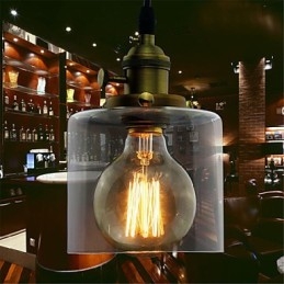 Vetro Ottone Retro Vintage Industriale ART Cafe Garage Lampada a sospensione