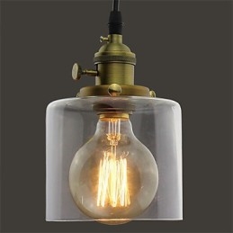Vetro Ottone Retro Vintage Industriale ART Cafe Garage Lampada a sospensione