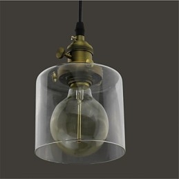 Vetro Ottone Retro Vintage Industriale ART Cafe Garage Lampada a sospensione
