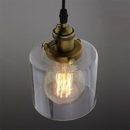 Vetro Ottone Retro Vintage Industriale ART Cafe Garage Lampada a sospensione