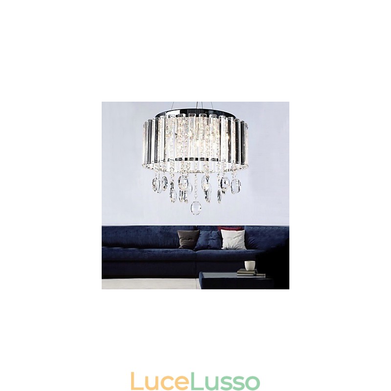 Lampada a sospensione in cristallo con 3 luci