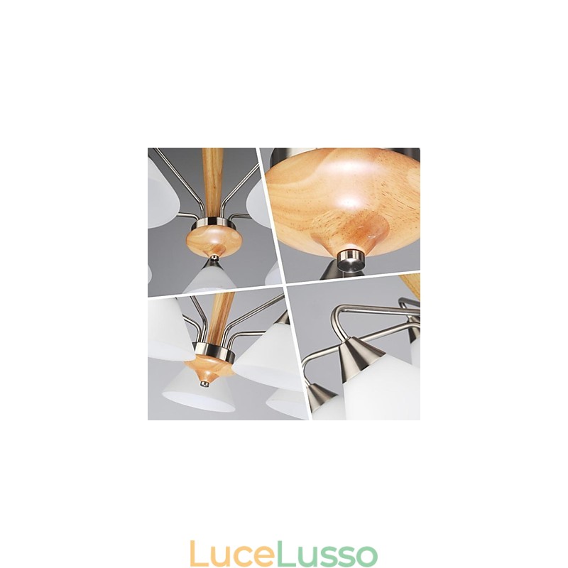 Lampade a sospensione moderne contemporanee in legno e bambù