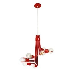 Lampada a sospensione moderna caratteristica in stile nordamericano a 8 luci in rosso