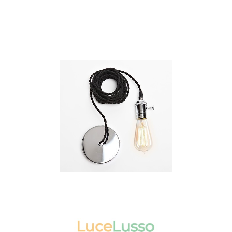 Lampada a sospensione in metallo in stile mini vintage classico tradizionale