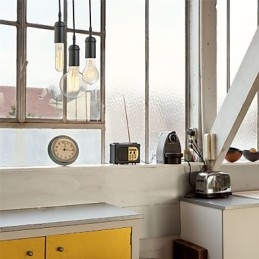 Lampada a sospensione in metallo con verniciatura in stile mini vintage per garage