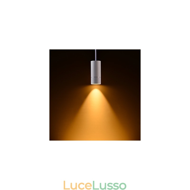 GE 05032 8W 136mm 1 luce Mini lampada a sospensione Bianco polvere con alluminio