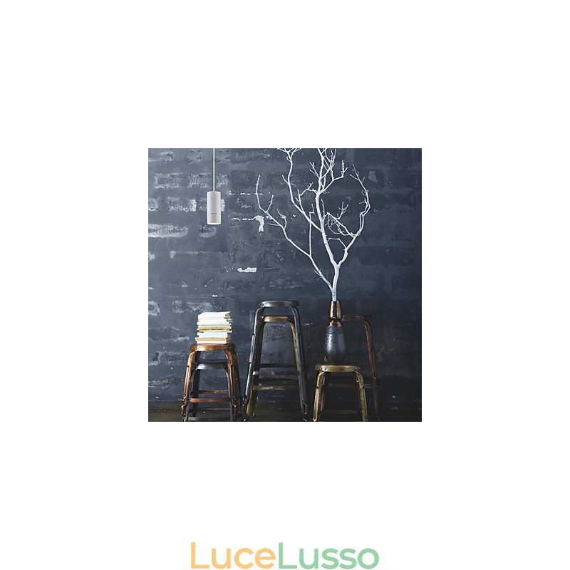 GE 05032 8W 136mm 1 luce Mini lampada a sospensione Bianco polvere con alluminio