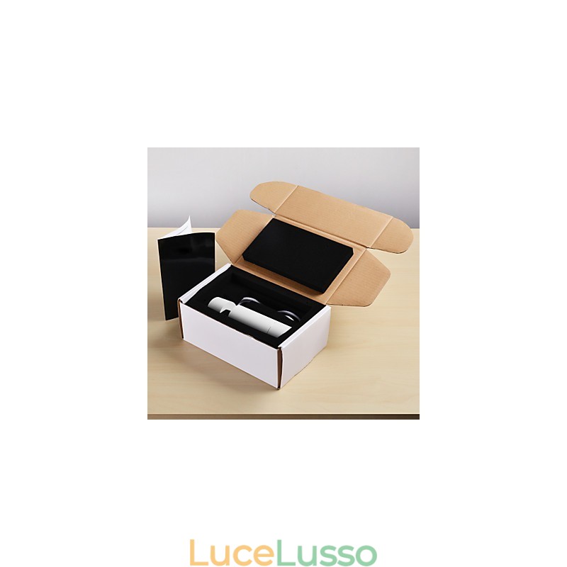 GE 05032 8W 136mm 1 luce Mini lampada a sospensione Bianco polvere con alluminio