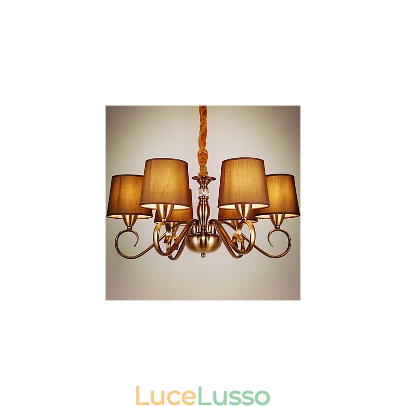 Lampadario in metallo elettroplaccato in stile rustico Lodge Vintage Mini